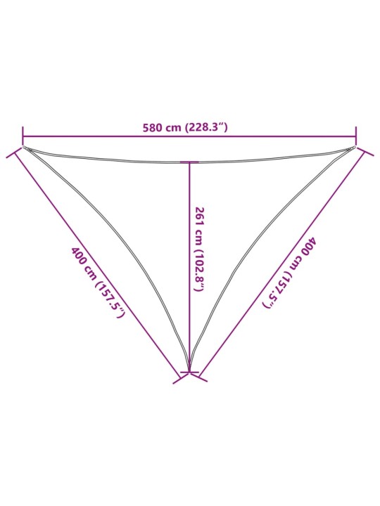 Stínicí plachta 160 g/m² trojúhelník světle šedá 4x4x5,8 m hdpe