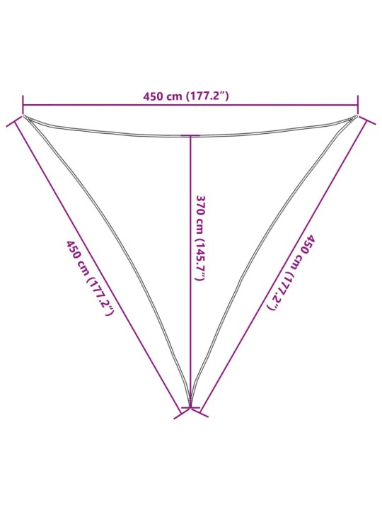 Stínicí plachta 160 g/m² trojúhelník šedá 4,5x4,5x4,5 m hdpe