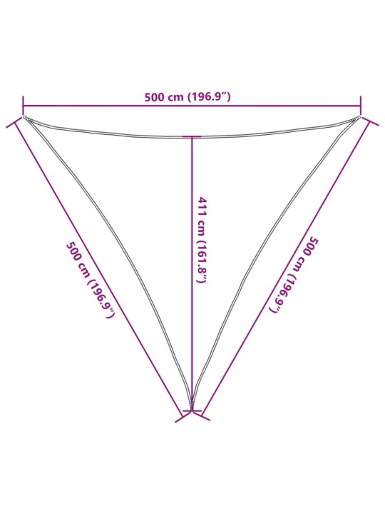 Stínicí plachta 160 g/m² trojúhelník světle šedá 5x5x5 m hdpe