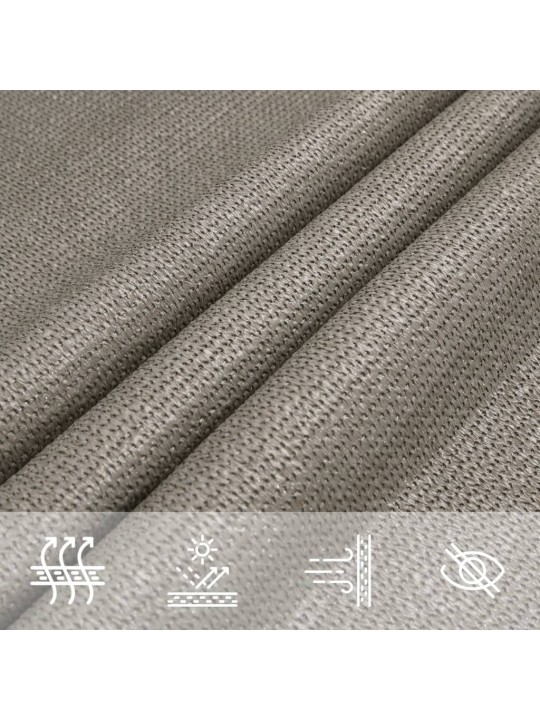 Stínicí plachta 160 g/m² lichoběžník světle šedá 3/4 x 2 m hdpe