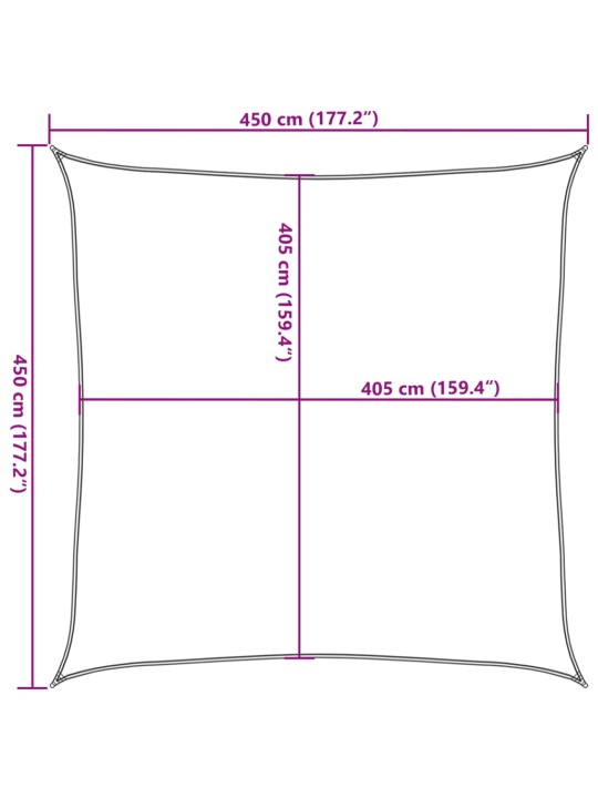 Plachta proti slunci 160 g/m² čtverec písková 4,5 x 4,5 m hdpe