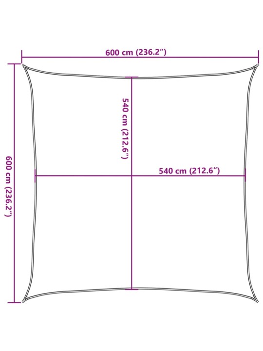 Plachta proti slunci 160 g/m² čtverec písková 6 x 6 m hdpe