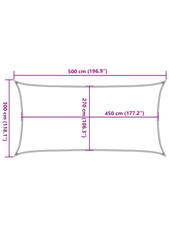 Plachta proti slunci 160 g/m² obdélník písková 3 x 5 m hdpe