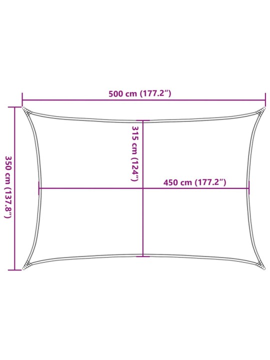 Plachta proti slunci 160 g/m² obdélník písková 3,5 x 5 m HDPE