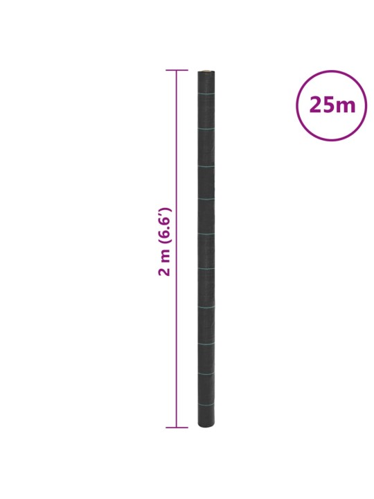 Mulčovací textilie černá 2 x 25 m PP