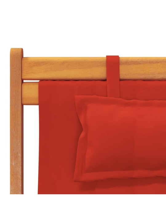 Skládací plážová křesla 2 ks červená textil