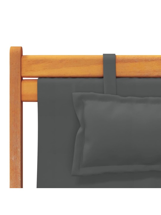 Skládací plážová křesla 2 ks šedá textil