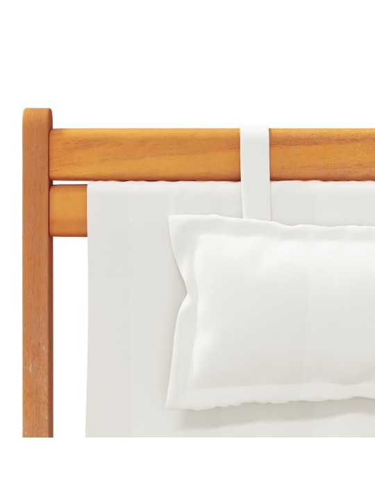 Skládací plážová křesla 2 ks krémová textil