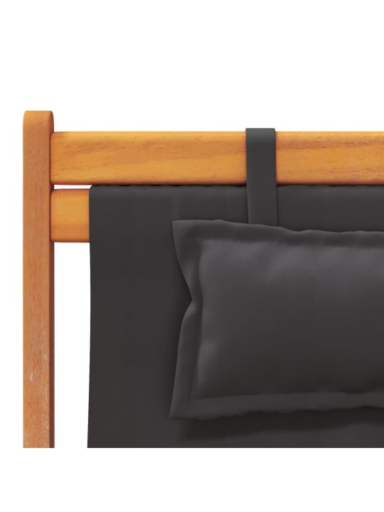 Skládací plážová křesla 2 ks černá textil