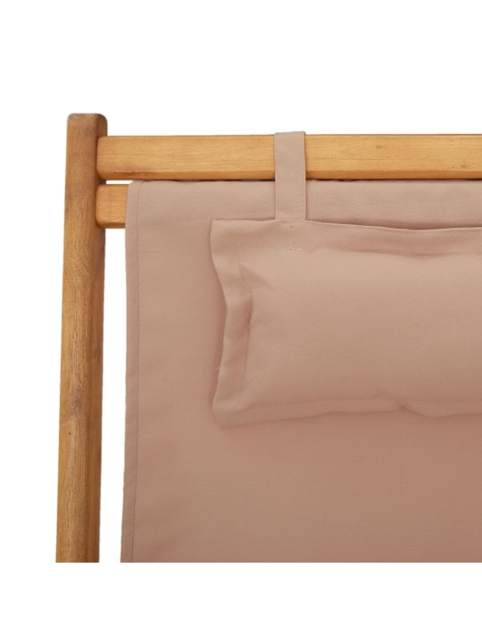Skládací plážová křesla 2 ks taupe textil a masivní dřevo