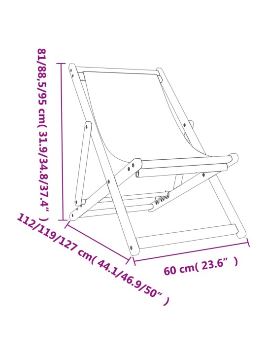 Skládací plážová křesla 2 ks šedá textil