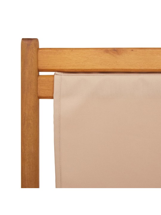 Skládací plážová křesla 2 ks taupe textil a masivní dřevo
