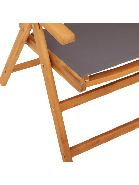 Polohovací zahradní židle 6 ks antracitové textil a masiv