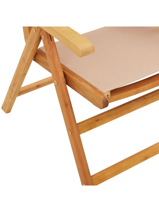 Polohovací zahradní židle 6 ks taupe textil a masivní dřevo