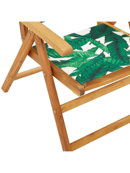 Polohovací zahradní židle 6 ks zelené textil a masivní dřevo