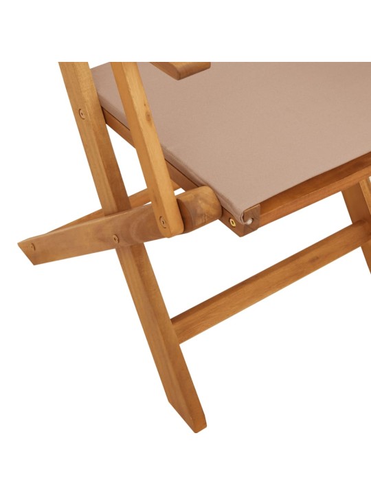 Skládací zahradní židle 4 ks taupe textil a masivní dřevo