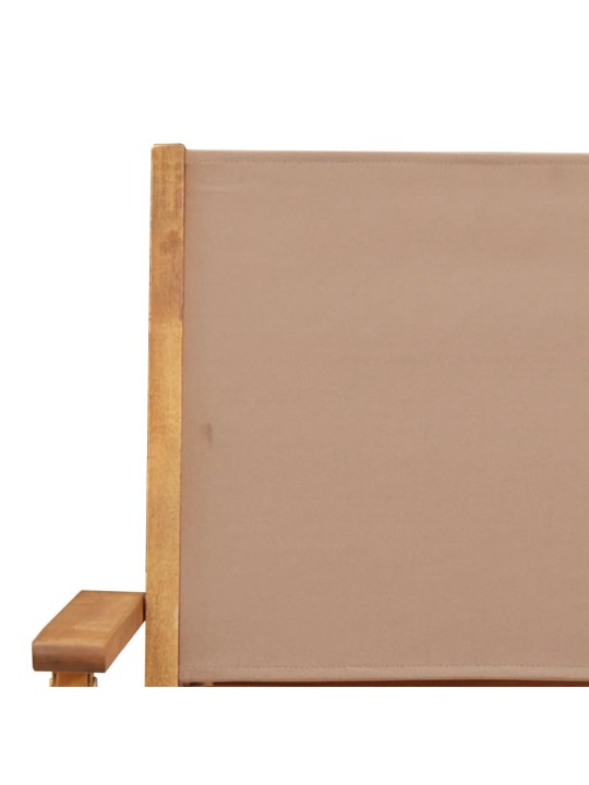 Skládací zahradní židle 4 ks taupe textil a masivní dřevo