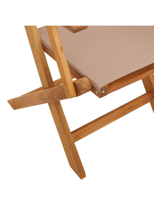 Skládací zahradní židle 6 ks taupe textil a masivní dřevo