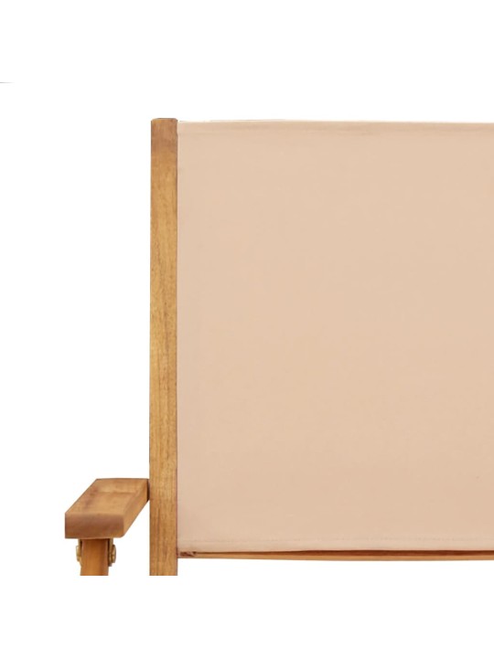 Skládací zahradní židle 4 ks béžové textil a masivní dřevo