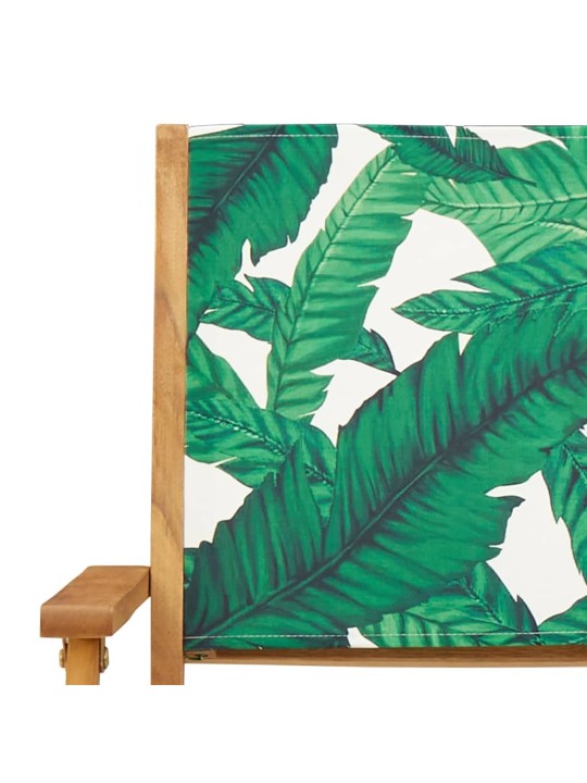 Skládací zahradní židle 4 ks zelené textil a masivní dřevo