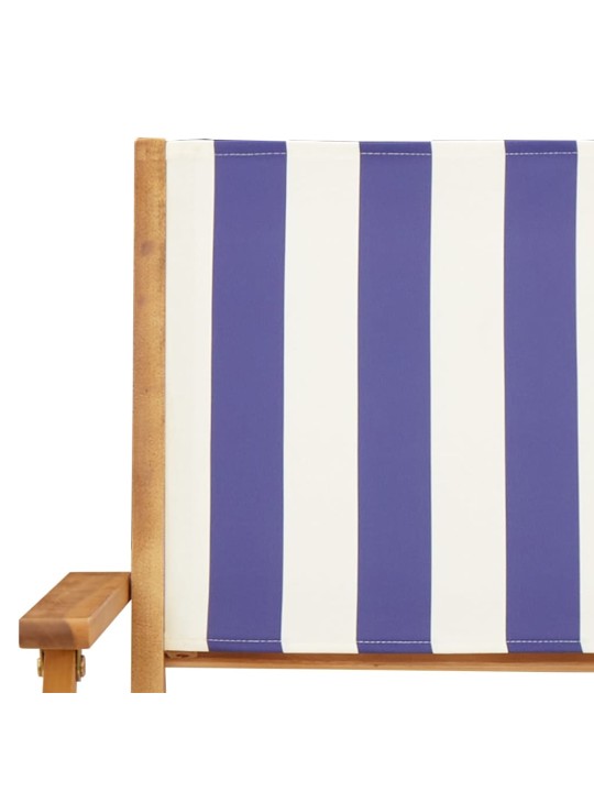 Skládací zahradní židle 4 ks modré a bílé textil a masiv