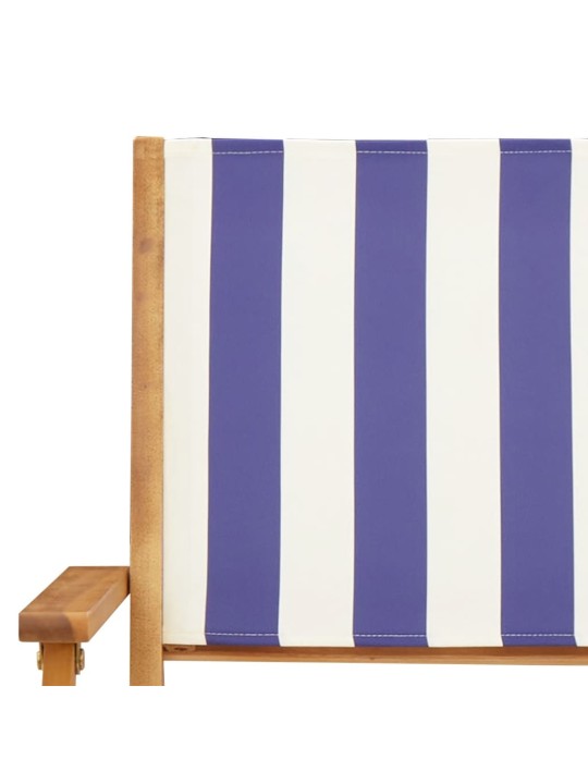 Skládací zahradní židle 8 ks modré a bílé textil a masiv