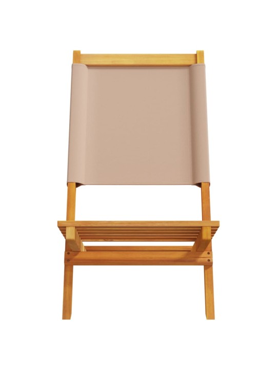 Skládací zahradní židle 4 ks taupe textil a masivní dřevo