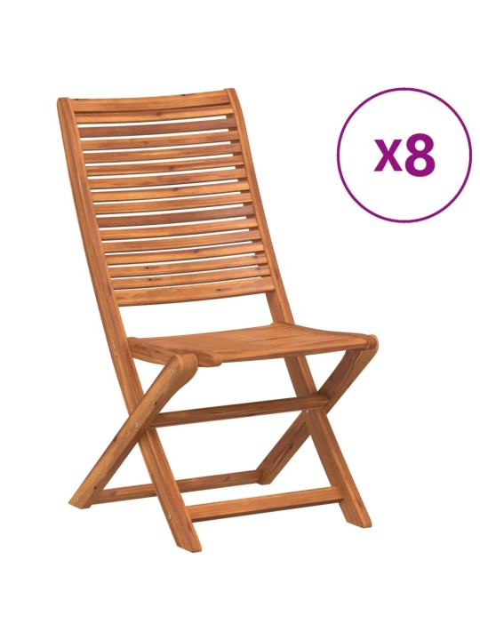 Skládací zahradní židle 8 ks 51x66x95 cm masivní akáciové dřevo