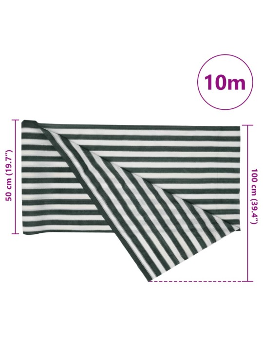 Stínící tkanina zelená a bílá 1 x 10 m hdpe 75 g/m²
