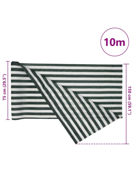 Stínící tkanina zelená a bílá 1,5 x 10 m hdpe 75 g/m²