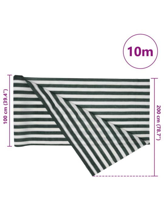 Stínící tkanina zelená a bílá 2 x 10 m hdpe 75 g/m²