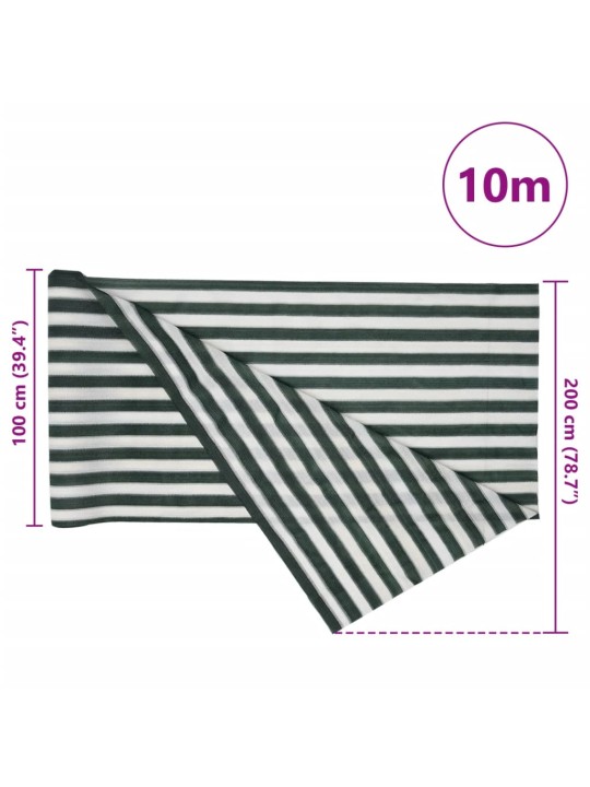 Stínící tkanina zelená a bílá 2 x 10 m hdpe 150 g/m²