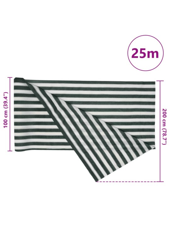 Stínící tkanina zelená a bílá 2 x 25 m hdpe 150 g/m²