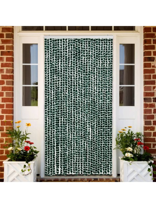 Závěs proti hmyzu zelený a bílý 118 x 220 cm žinylka