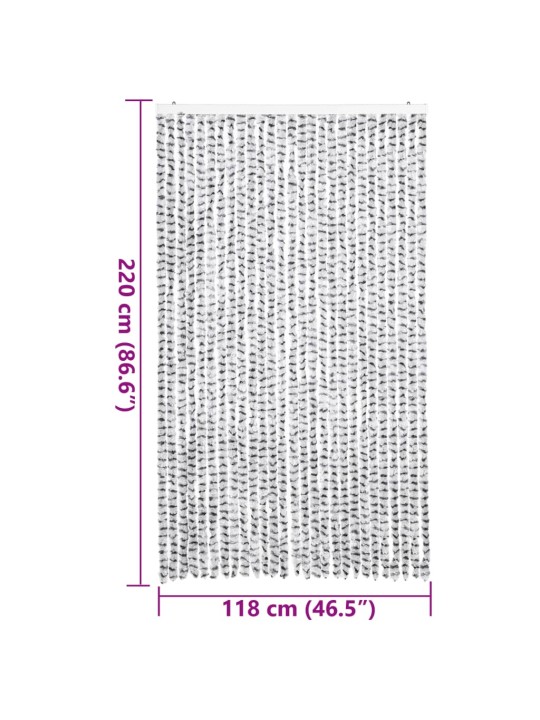 Závěs proti hmyzu světle šedý a tmavě šedý 118 x 220 cm žinylka