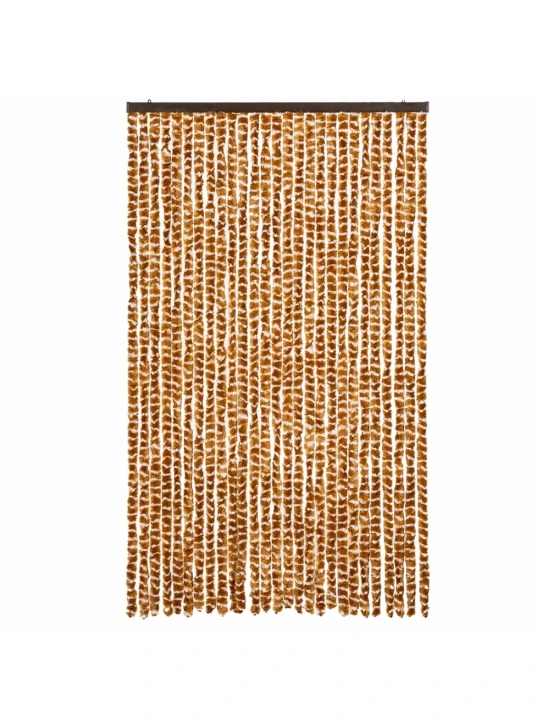 Závěs proti hmyzu okrový a bílý 118 x 220 cm žinylka