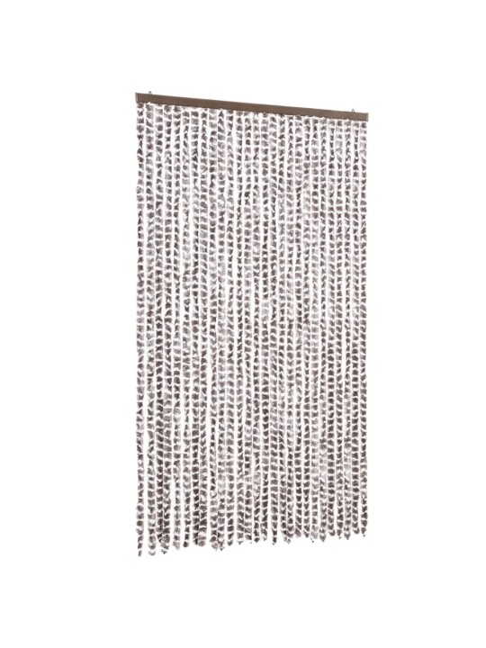 Závěs proti hmyzu taupe a bílý 118 x 220 cm žinylka