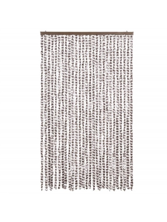 Závěs proti hmyzu taupe a bílý 118 x 220 cm žinylka