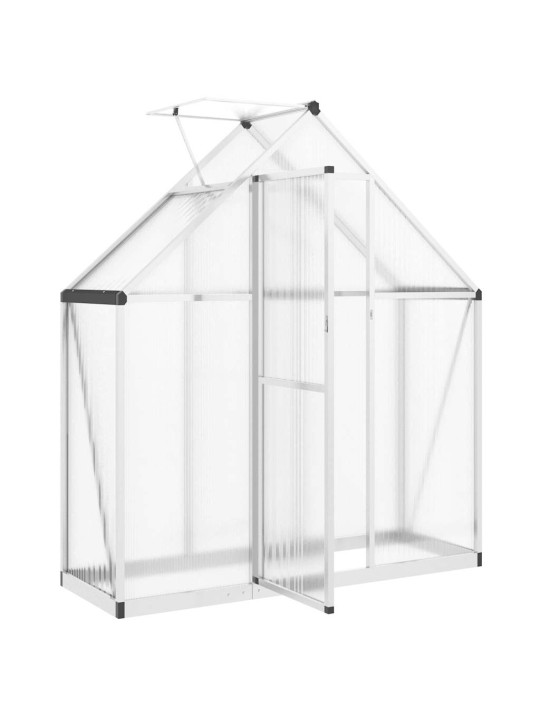 Skleník s podkladovým rámem stříbrný 169 x 58 x 195 cm hliník