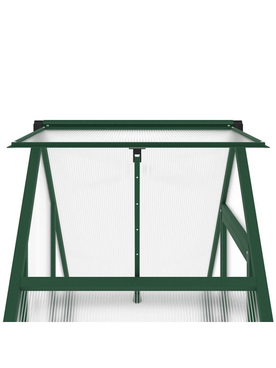 Skleník s podkladovým rámem zelený 169 x 58 x 195 cm hliník