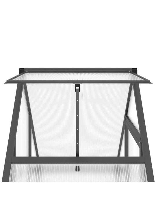 Skleník s podkladovým rámem antracitový 169x58x195 cm hliník