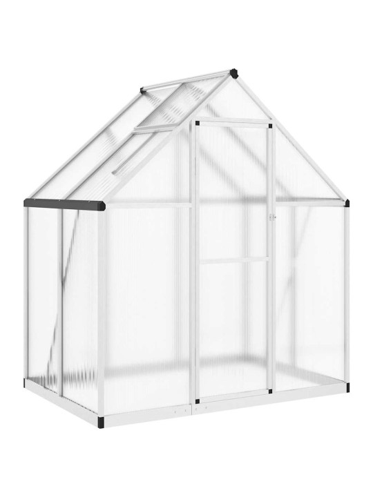 Skleník s podkladovým rámem stříbrný 169 x 114 x 195 cm hliník
