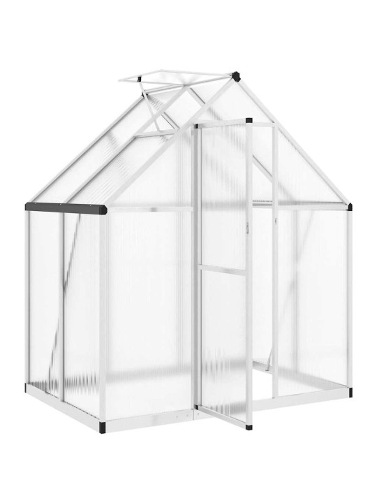 Skleník s podkladovým rámem stříbrný 169 x 114 x 195 cm hliník