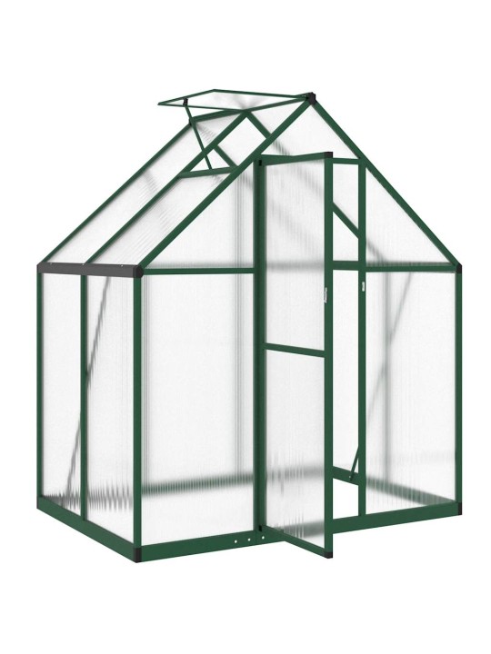 Skleník s podkladovým rámem zelený 169 x 114 x 195 cm hliník