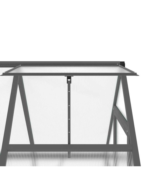 Skleník s podkladovým rámem antracitový 169x114x195 cm hliník