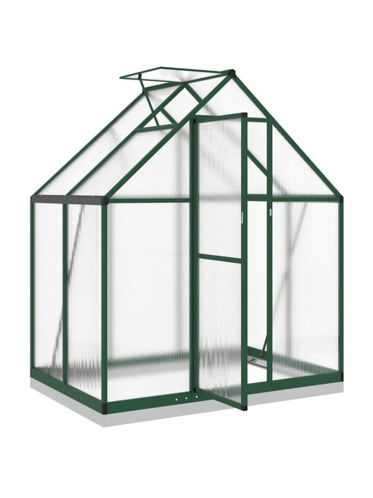 Skleník s podkladovým rámem zelený 169 x 114 x 202 cm hliník