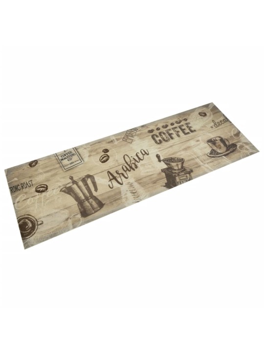 Kuchyňský koberec omyvatelný Káva hnědý 60 x 180 cm samet