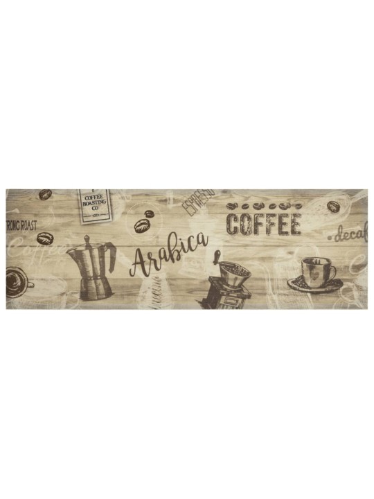 Kuchyňský koberec omyvatelný Káva hnědý 60 x 180 cm samet