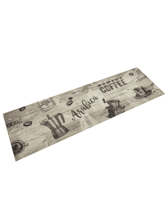 Kuchyňský koberec omyvatelný Káva šedý 45 x 150 cm samet