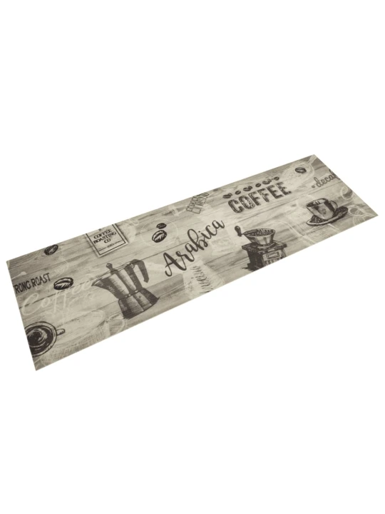 Kuchyňský koberec omyvatelný Káva šedý 45 x 150 cm samet